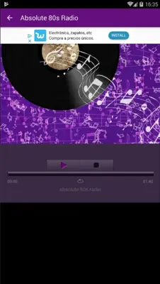 Absolute 80s Radio android App screenshot 1